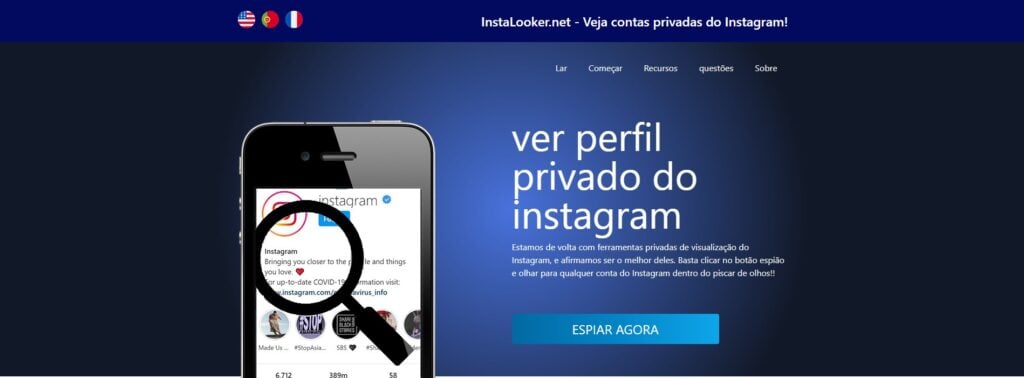 Site para ver perfil privado do instagram